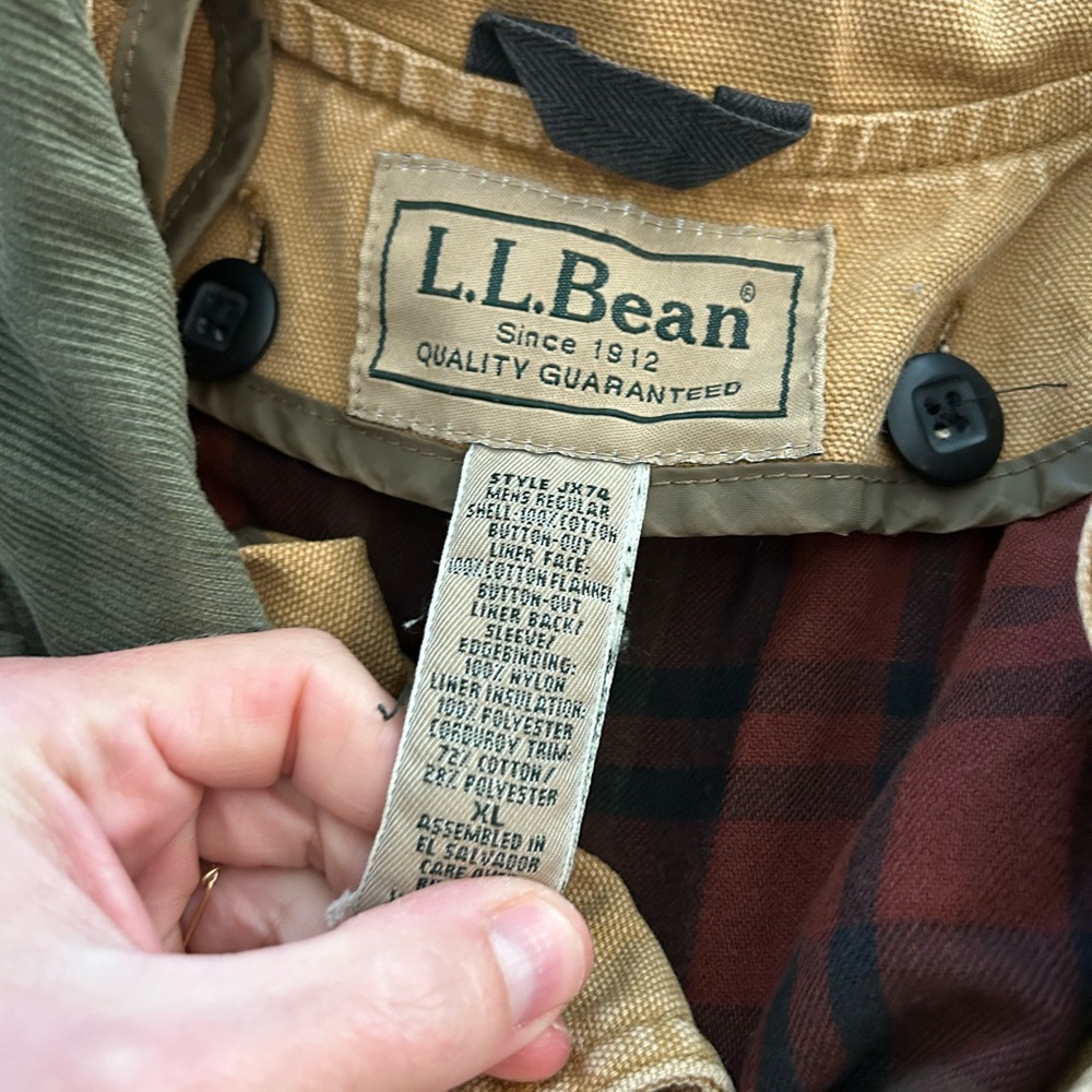 Vintage LL Bean Wool Lined Work Jacket Size XL Chore Coat Canvas Carhartt Style - Picture 2 of 8